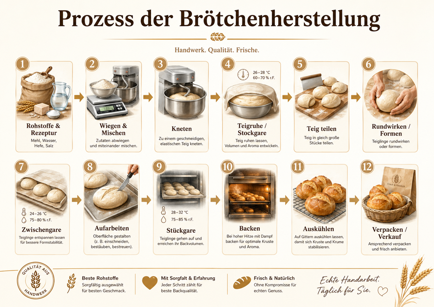 Bäckereiumfeld und Produktionsprozess